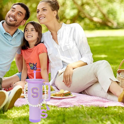 7pcs Cup Accessories for Stanley 30/40oz Tumbler, Handle Strap, Straw Cover, Silicone Boot, Letter Charm Stickers