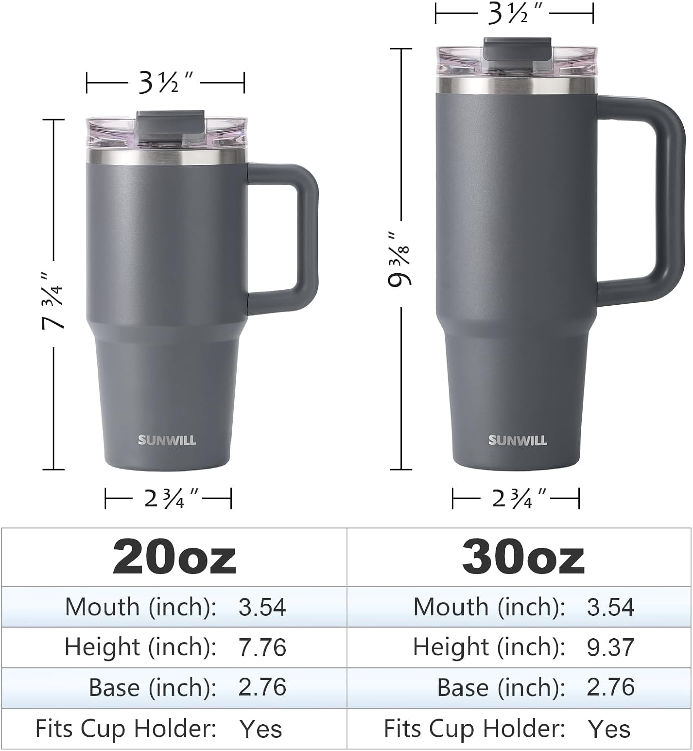 SUNWILL 20 oz Tumbler with Handle and Straw Leak Proof,Travel Coffee Mug with Lid, Stainless Steel Cup Insulated for Office & Gym, Cupholder Friendly, Powder Coated Orchid