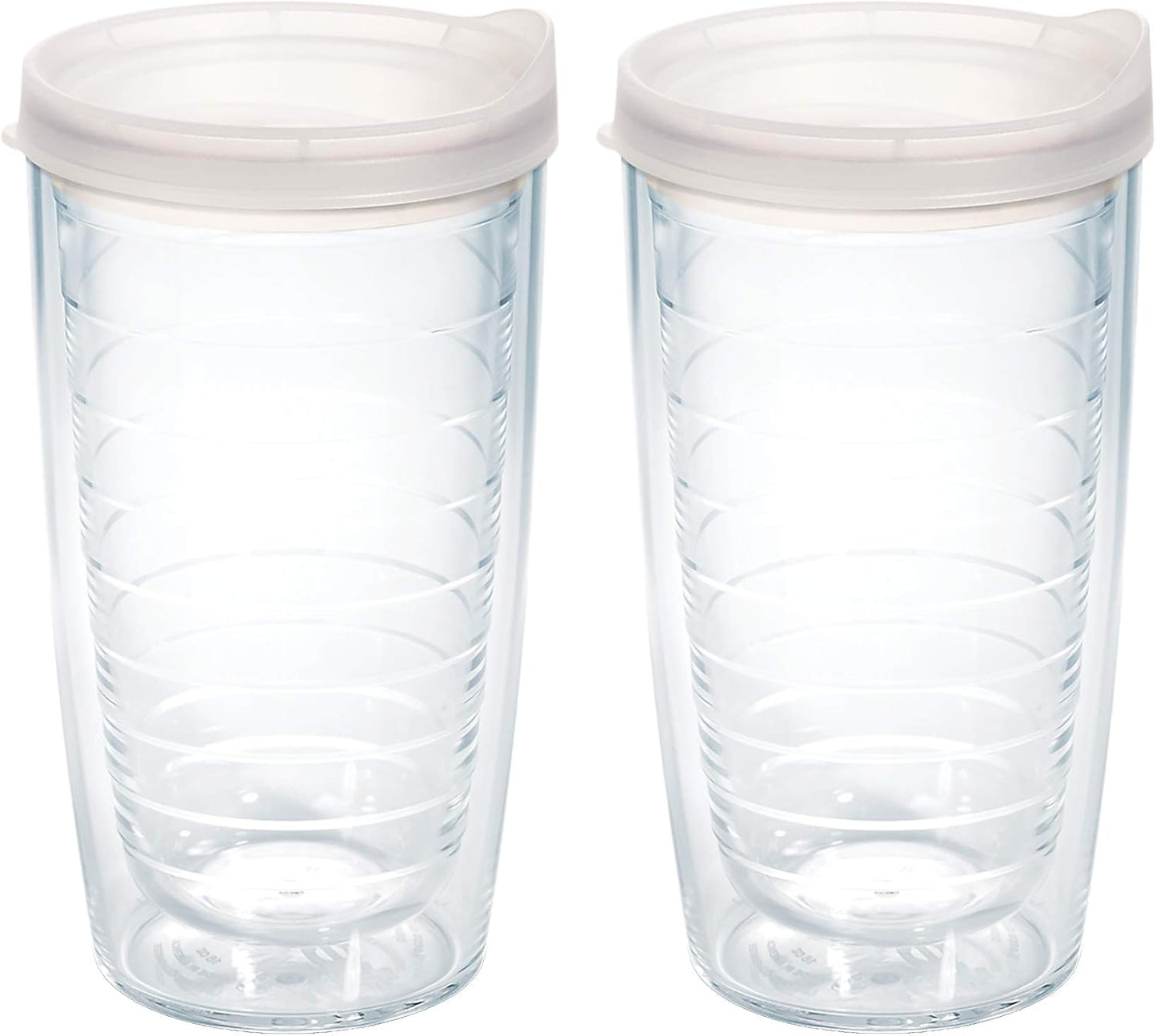 Tervis Clear & Colorful Lidded Made in USA Double Walled Insulated Tumbler Travel Cup Keeps Drinks Cold & Hot, 24oz, Black Lid, 1 Count (Pack of 1)