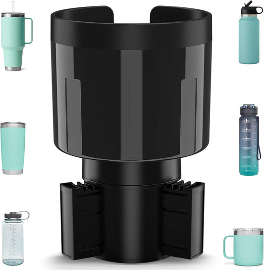 TYKOR Car Cup Holder Expander Adapter with Offset Base, Cup Holder Extender for Car Compatible with Yeti 14/24/36oz, Hydro Flasks 32/40oz, Other Large Water Bottles and Mugs in 3.2"-4.0"