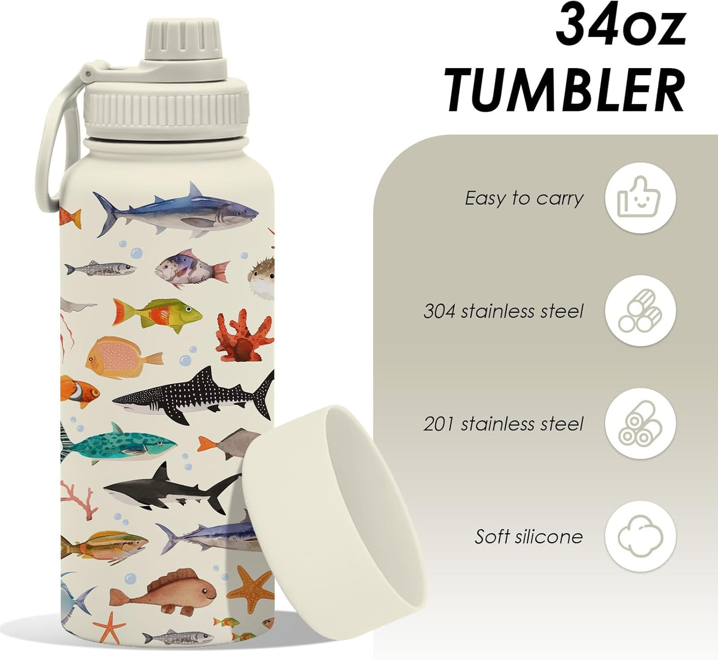 Pickleball 34oz Water Bottle with Spout Lid, Insulated Stainless Steel Travel Cup, Double Wall Vacuum Tumbler for Women Girls Ladies, Birthday Christmas Gift for Pickleball Lovers (1 pc)
