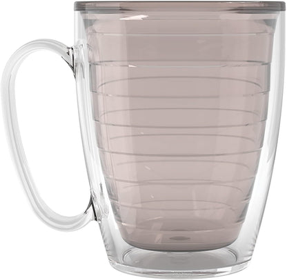 Tervis Clear & Colorful Tabletop Made in USA Double Walled Insulated Tumbler Travel Cup Keeps Drinks Cold & Hot, 16oz Mug, Clear