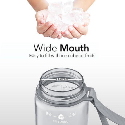 Hyeta 32oz Water Bottles with Straw - Stay Motivated and Hydrated with Convenient Times to Drink Markings, Durable, Leak-proof
