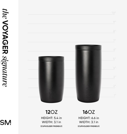 Simple Modern Travel Coffee Mug Tumbler with 360° Lid | Ceramic-Lined Insulated Stainless Steel Cold Brew Iced Coffee Cup | Gifts for Women Men Her Him | Voyager Signature | 16oz | Sea Glass Sage