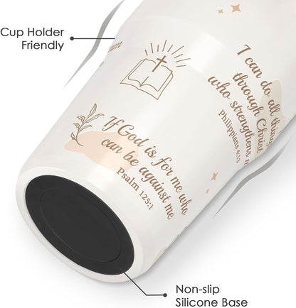 SANDJEST Leopard Skin Stainless Steel Straw Lid Tumbler 30oz with Carry Handle for Women Girls, Insulated Travel Coffee Cup, Gift for Sports Outdoor Workout Christmas Birthday (Beige)
