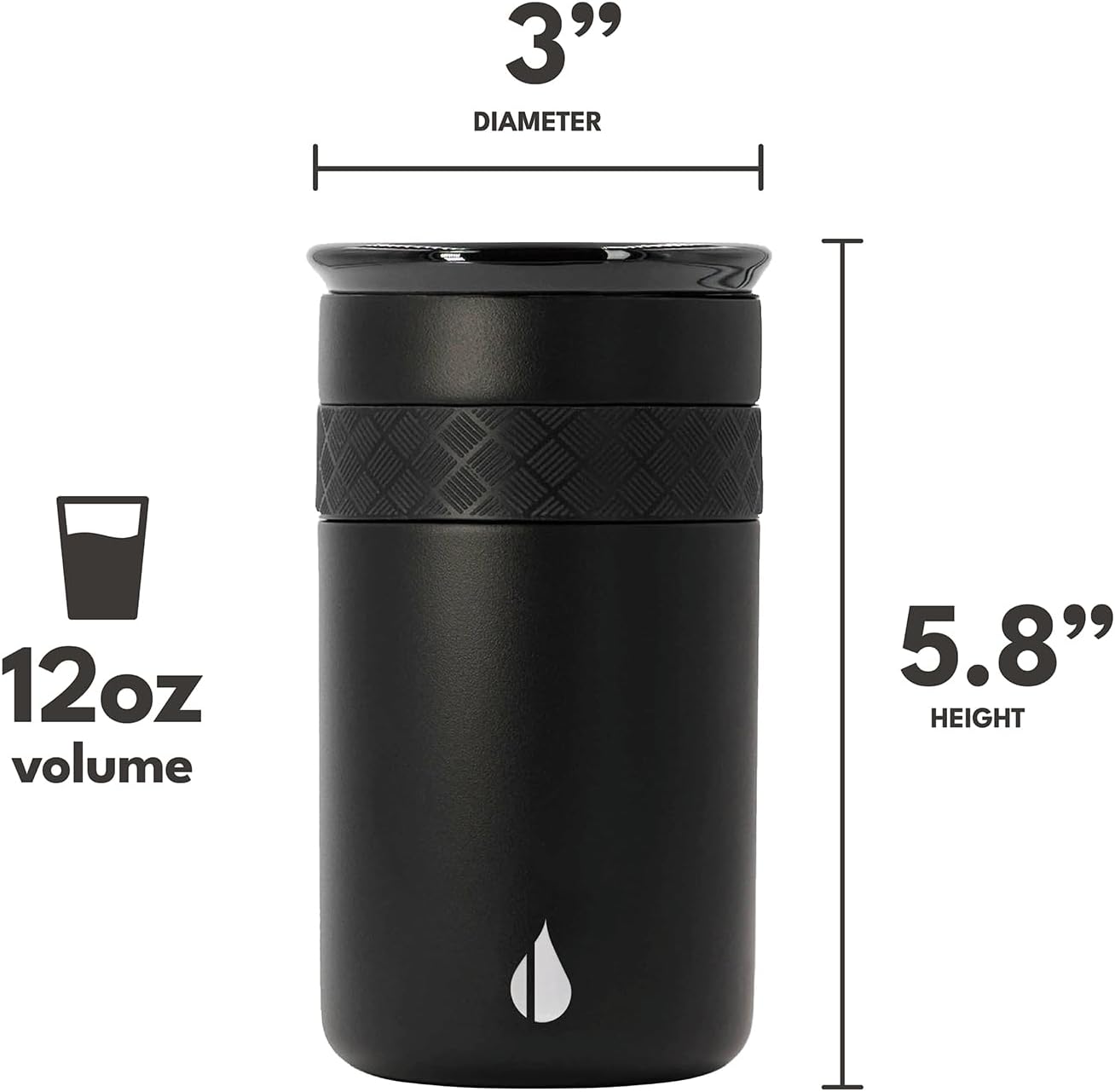 Elemental Artisan Insulated Tumbler, Triple Wall Coffee Travel Mug, Reusable Stainless Steel Coffee Tumbler with Ceramic Lid, Thermal Coffee Cups for Hot (6 Hrs) & Cold (18 Hrs), 16oz - Forest Green