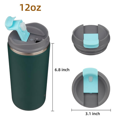 Konokyo Tumbler with Lid, 16 oz Travel Coffee Mug Double Wall Vacuum Stainless Steel Thermal Metal Cup Insulated Water Bottle,Navy Blue