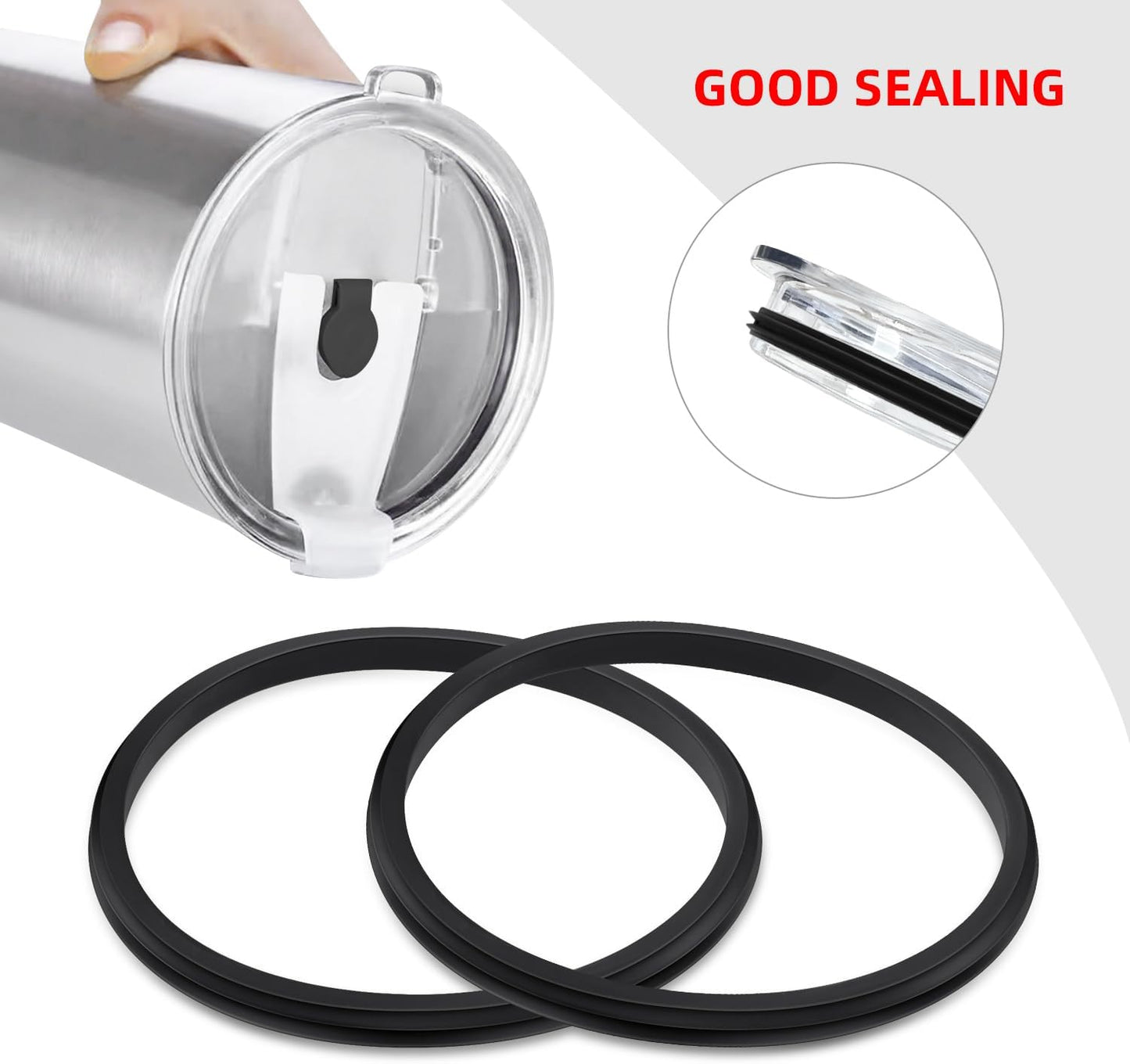 5 Pcs Black Replacement Lid Seal Gaskets,Rubber Seal Replacement Gasket for Lid forStainless Steel Insulated Tumbler Mugs (30oz)