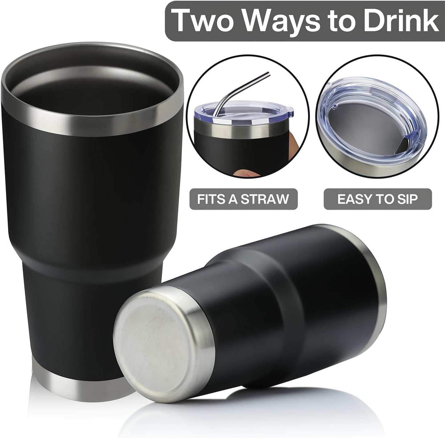 MEWAY 30oz Tumbler Double Wall Vacuum Insulated Travel Mug, Stainless Steel Tumbler with Lid, Durable Powder Coated Insulated Coffee Cup for Cold & Hot Drinks (Silver,1 PACK)
