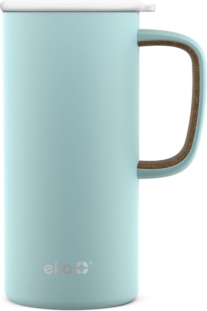 Ello Campy 18oz Stainless Steel Travel Mug with Handle and Leak Proof Lid | Vacuum Insulated Coffee Cup for Hot or Cold Drinks | Reusable, BPA Free | Gift for Coffee Lovers, Matte Black