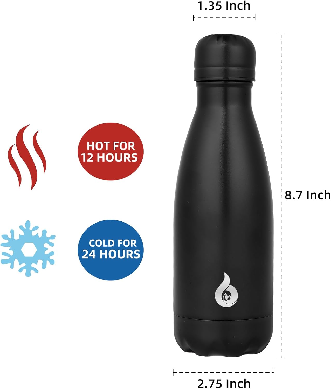 BJPKPK Insulated Water Bottle 12oz Small Stainless Steel Water Bottles Reusable Metal Thermal Keep Cold and Hot,Dreamy Purple - Colors A