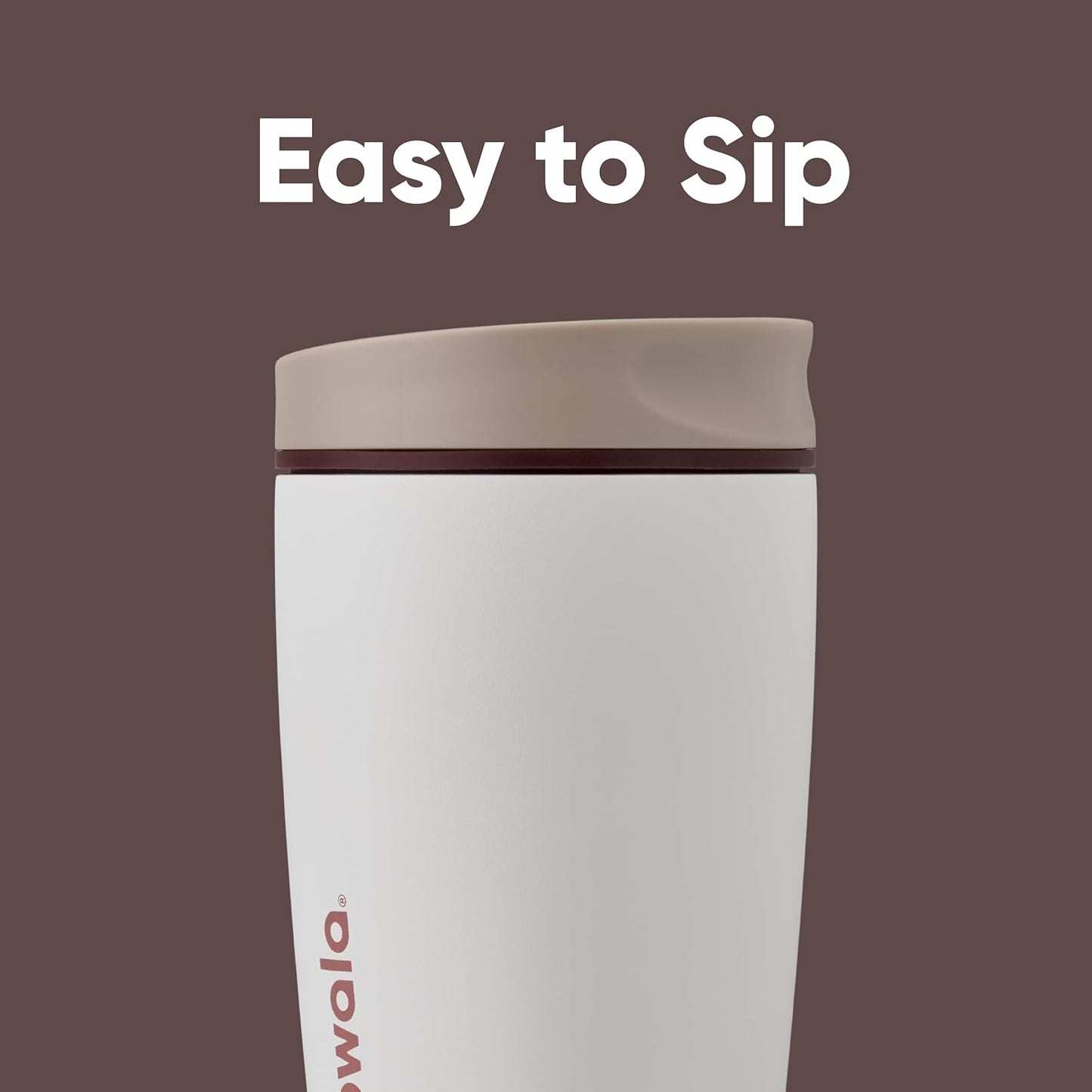 Owala SmoothSip Slider Insulated Stainless Steel Coffee Tumbler, Reusable Iced Coffee Cup, Hot Coffee Travel Mug, BPA Free 20 oz, Grey/Blue (High Dive)