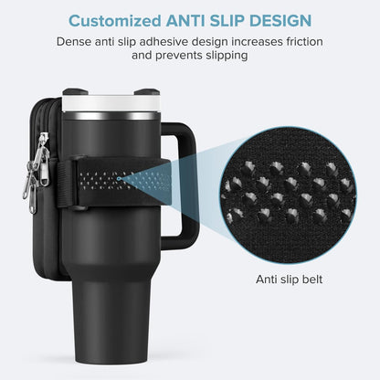 Water Bottle Pouch For Stanley Cup 40oz 30oz, Running Water Bottle Bag for Cards, Keys, Phone, Gym Accessories For Men Women, Travel Tumbler Mug Pouch Compatible With Stanley, Simple Modern