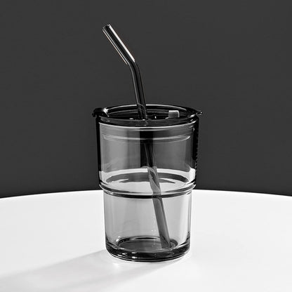 BLUEPOLAR 13oz/400ml Tumbler Water Glass, Cups with Straw and Lid Sealed Carry on for Coffee, Iced Tea, Thick Wall Insulated Glass Cup (Amber)…