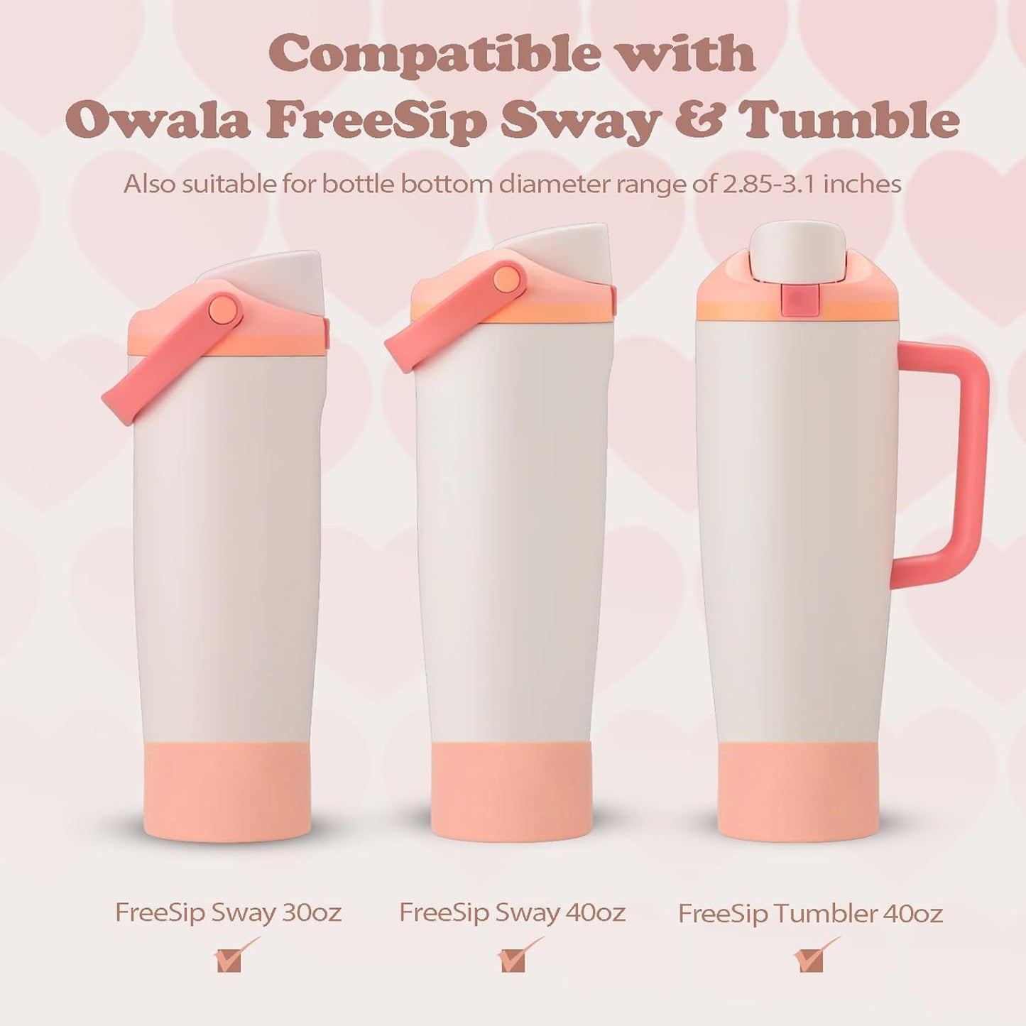 2PCS Silicone Boots for Owala 30oz & 40oz FreeSip Sway Bottles & Tumblers – Non-Slip, Scratch-Resistant, Stability Enhancer for Owala Accessories (Eucalyptus Green) - Colors A