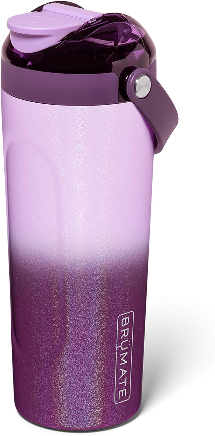 BrüMate MultiShaker Blender Shaker Bottle | 100% Leakproof Insulated Stainless Steel | Pre Workout and Protein Shaker Bottle for the Gym | 25oz (Dark Aura)