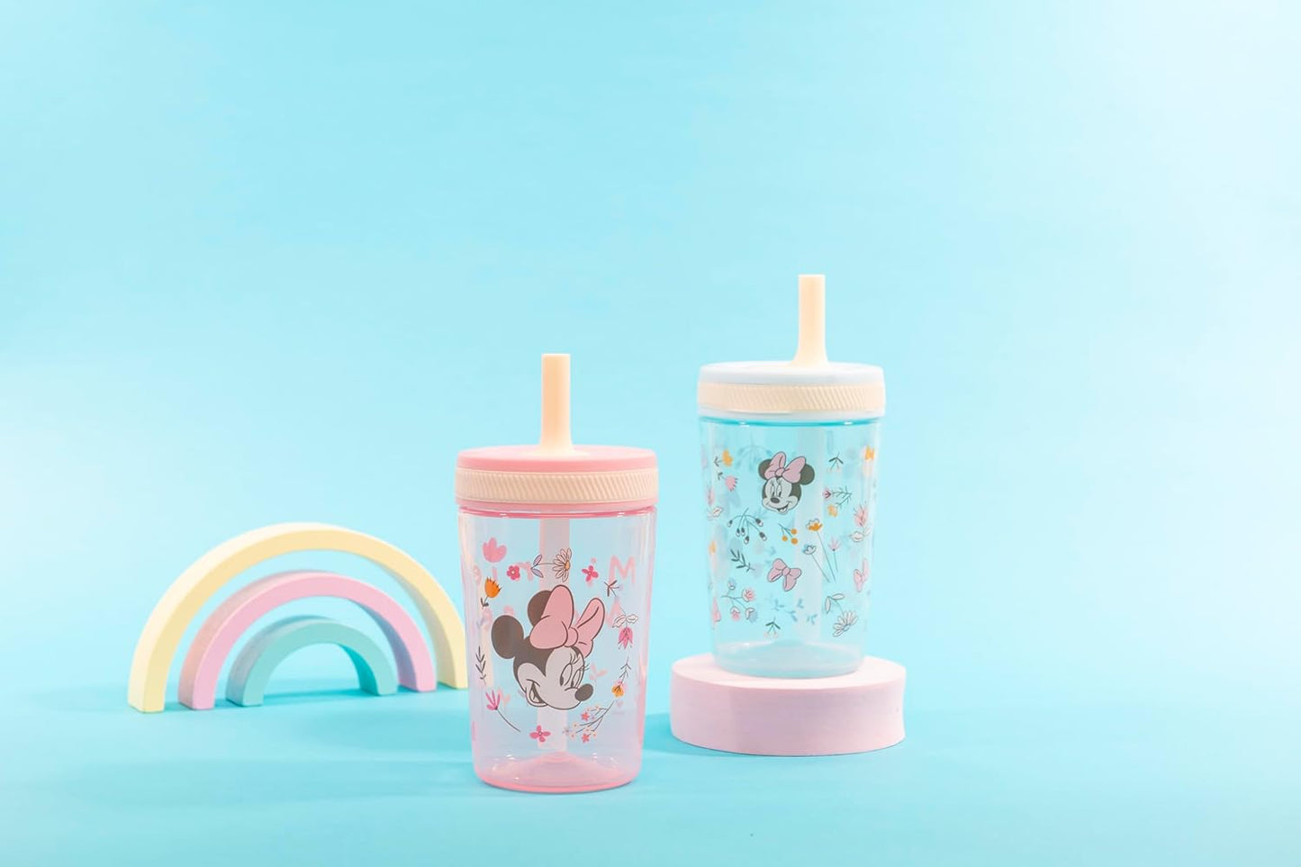 Zak Designs 15oz Bluey Kelso Tumbler Set, Leak-Proof Screw-On Lid with Straw Made of Durable Plastic and Silicone, Perfect Bundle for Kids, 2 Count (Pack of 1) - Colors A