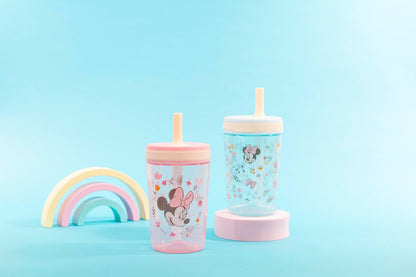 Zak Designs 15oz Bluey Kelso Tumbler Set, Leak-Proof Screw-On Lid with Straw Made of Durable Plastic and Silicone, Perfect Bundle for Kids, 2 Count (Pack of 1) - Colors A