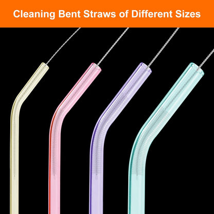 8 Inch Extra Long Straw Cleaner Brush Set, 10 Pack Reusable Straw Cleaning Brushes for Tumbler, Metal Straws，Bottle Drinking Straws，Computer Keyboard, Desktop Cleaning