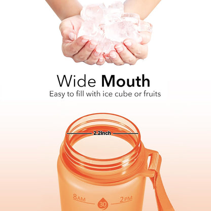 Hyeta 32oz Water Bottles with Straw - Stay Motivated and Hydrated with Convenient Times to Drink Markings, Durable, Leak-proof