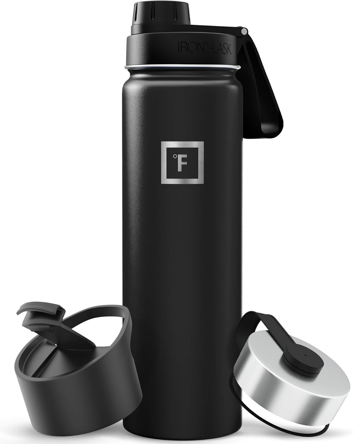 IRON °FLASK Camping & Hiking Hydration Flask with Straw, Wide Mouth Insulated Stainless Steel Sports Water Bottle - 22 oz Aurora