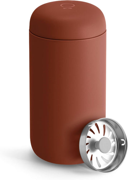 Fellow 16 oz Carter Move Travel Mug - Vacuum-Insulated Stainless Steel Travel Coffee Mug - Coffee Tumbler with Ceramic Interior and Splash Guard - Matte Black