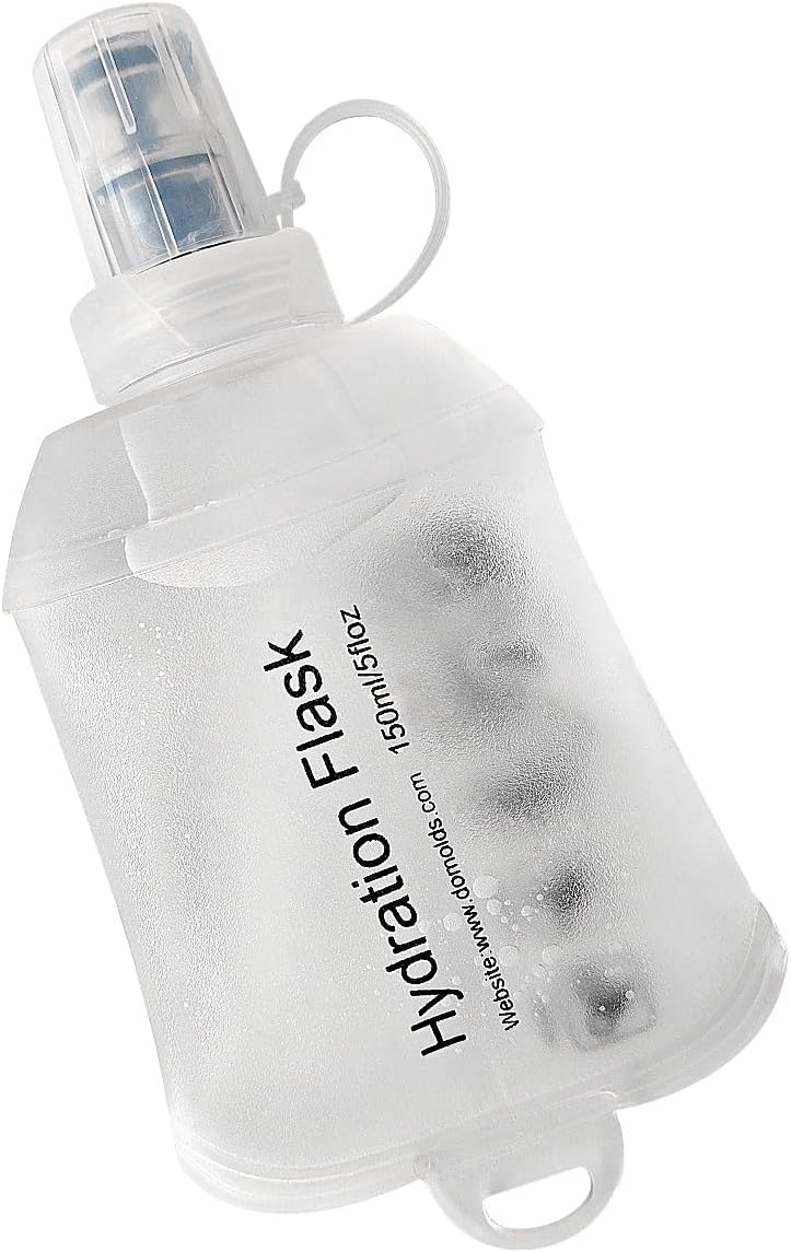 WILDREEDS 500ml Soft Flask, TPU Collapsible Soft Water Bottle for Hydration Pack, Running Vest, Folding Water Bottle for Hiking Cycling Climbing-1Pcs, White