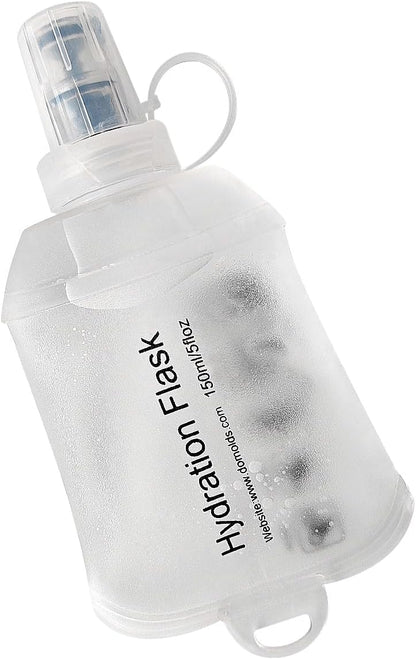 WILDREEDS 500ml Soft Flask, TPU Collapsible Soft Water Bottle for Hydration Pack, Running Vest, Folding Water Bottle for Hiking Cycling Climbing-1Pcs, White