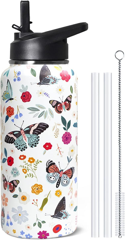 32 oz Pickleball Insulated Water Bottle with Straw - Pickleball Gym Hiking Sports Coffee Mug | Perfect Pickleball Gifts for Women, Pickleball Decor Accessories