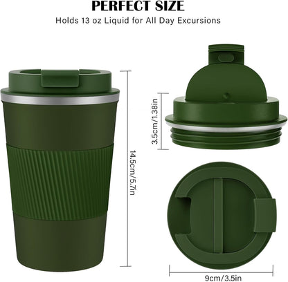 KETIEE Travel Coffee Mug Spill Proof 12oz, Insulated Travel Mug to Go, Reusable Coffee Cup with Seal Lid, Vacuum Stainless Steel Tumbler for Hot/Cold Drinks (Red)
