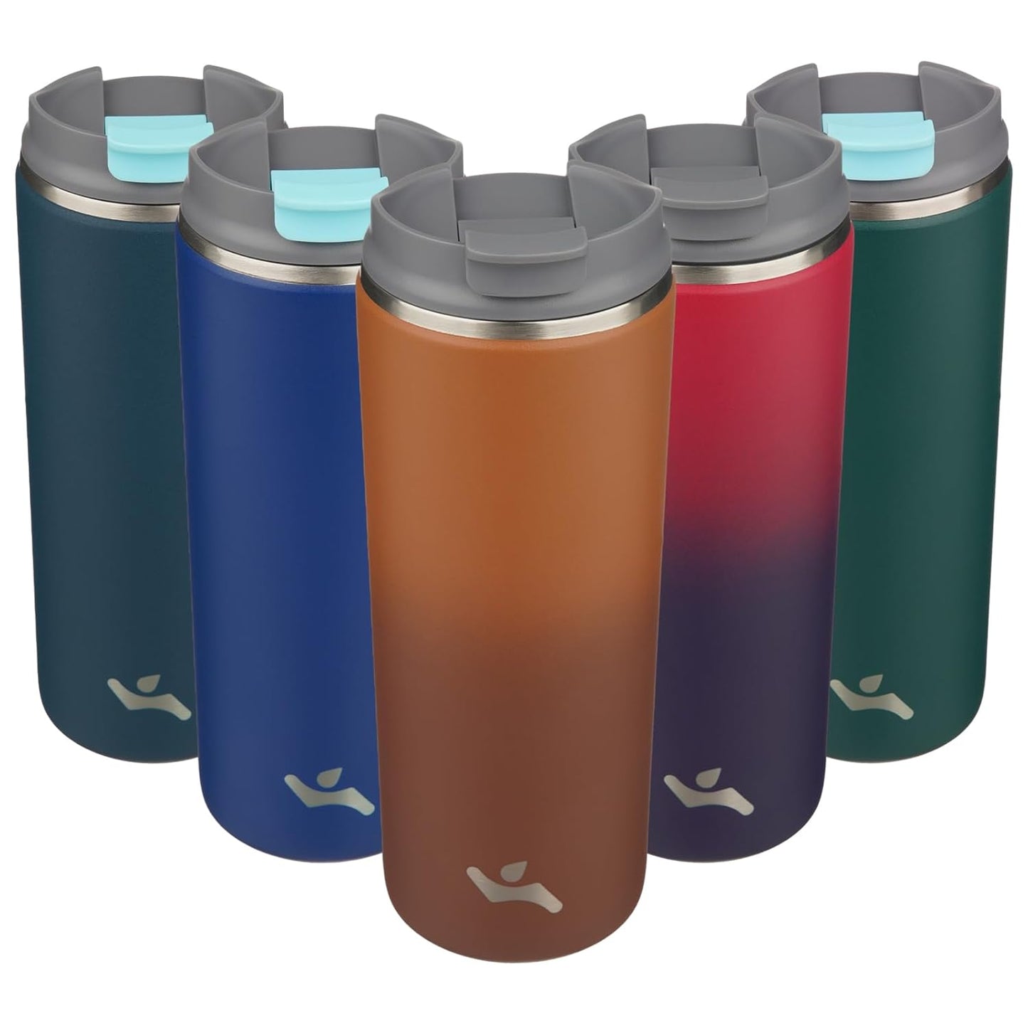 Konokyo Tumbler with Lid, 16 oz Travel Coffee Mug Double Wall Vacuum Stainless Steel Thermal Metal Cup Insulated Water Bottle,Navy Blue