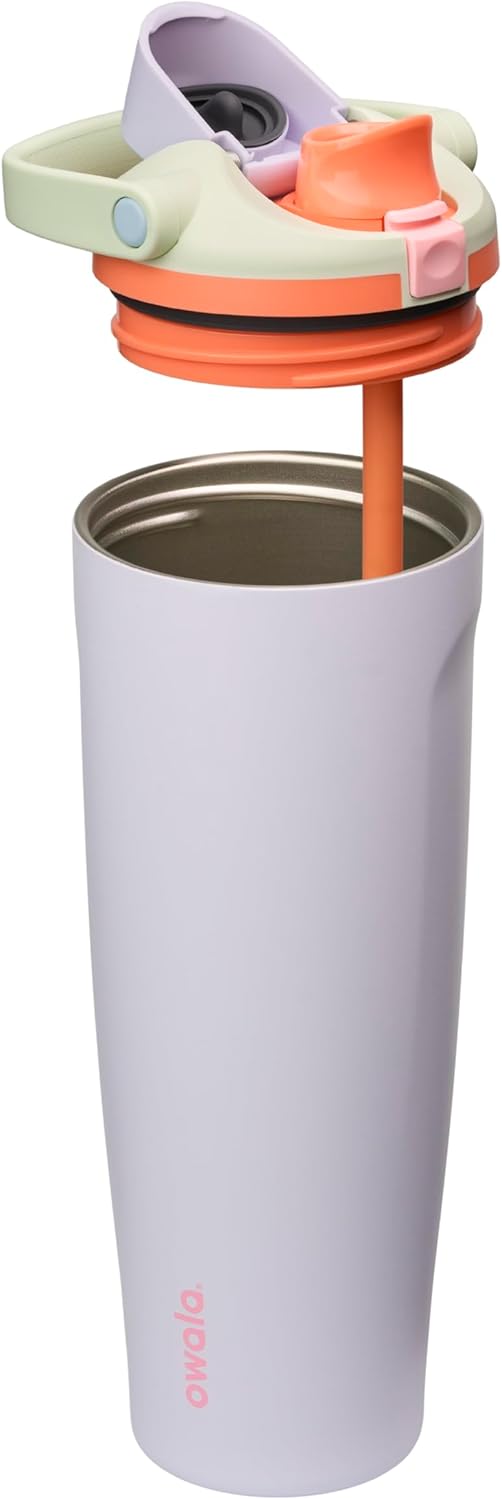 Owala FreeSip Sway Insulated Stainless Steel Water Bottle with Two-Way Spout, Built-In Straw and Bucket Handle, Made for Travel, School, and Sports, 30oz, BPA Free, Leak Proof, Daybreak