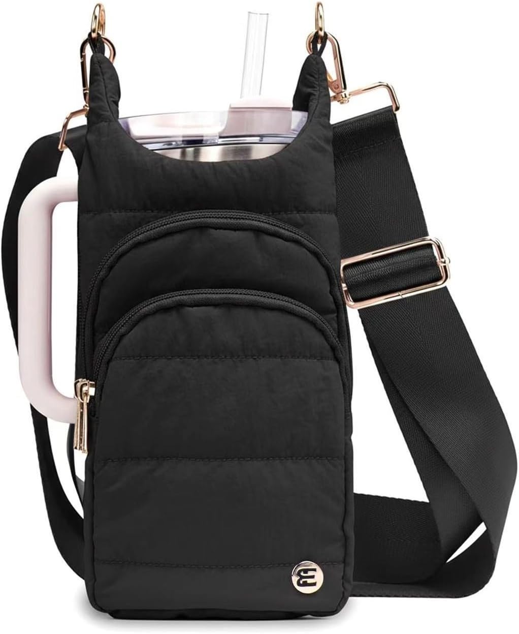 Water Bottle Holder with Strap, 40 oz Crossbody Water Bottle Carrier Sling Bag with RFID Blocking Phone Pocket for Gym Hiking Walking Travel