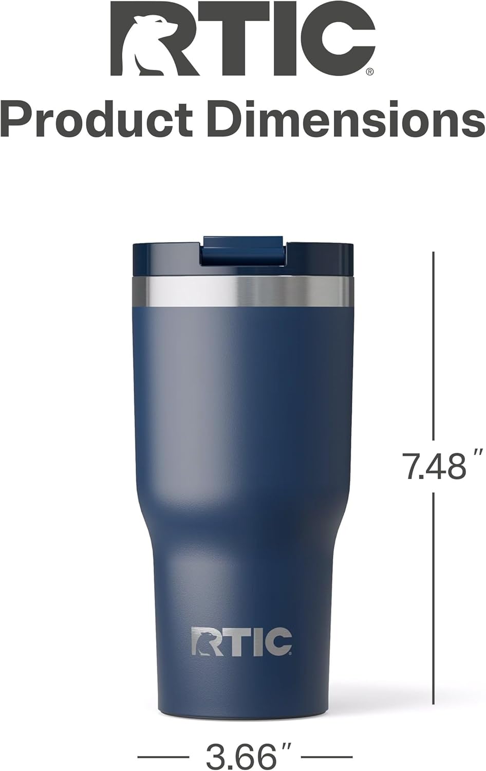 RTIC 20oz Essential Tumbler with Lid, Ceramic Lined, Insulated, Stainless Steel, Metal, Double Wall Vacuum-Insulation, Travel Cup for Iced Coffee, Tea, Hot and Cold Drink, Graphite