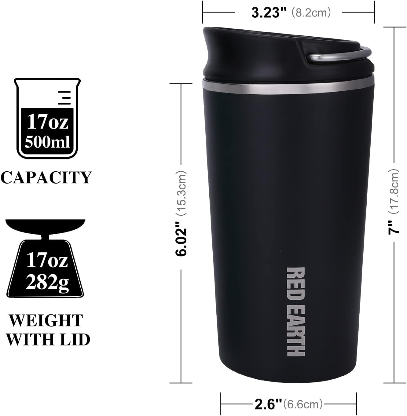 GiNT 17oz Travel Tea Mug with Infuser, 2 Lids. Vacuum Insulated 316 Stainless Steel Coffee Mug. Dishwasher Safe Tea Cup with Strainer for Hot & Cold Brew Coffee. Mothers Day Gifts for Mom (White)