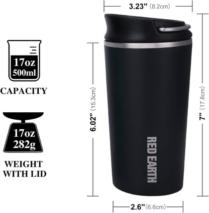 GiNT 17oz Travel Tea Mug with Infuser, 2 Lids. Vacuum Insulated 316 Stainless Steel Coffee Mug. Dishwasher Safe Tea Cup with Strainer for Hot & Cold Brew Coffee. Mothers Day Gifts for Mom (White)