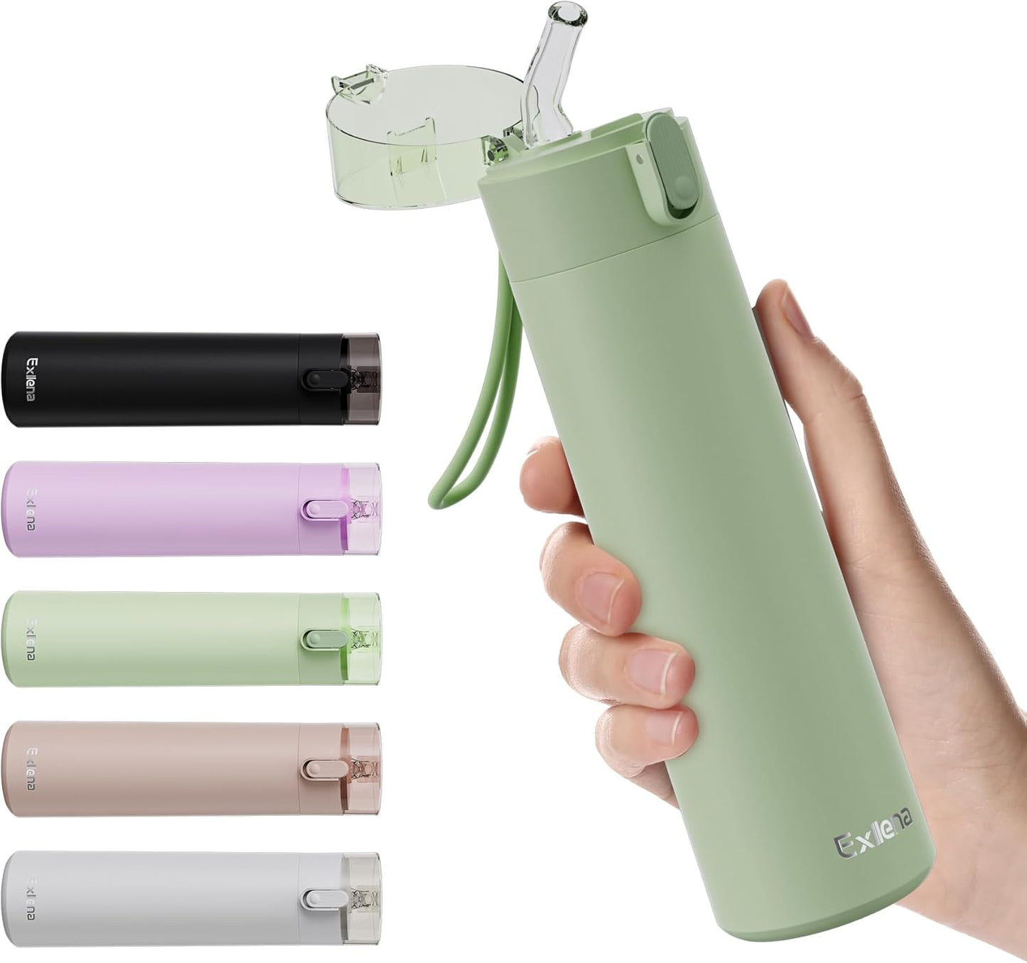 5oz Small Water Bottles with Straw, Mini Water Bottle with One-Hand Open Design, Leak-Proof Locking Lid for Hot&Cold Drinks, Small Travel Water Bottle - 100% Leakproof for School, Travel...(Mint)