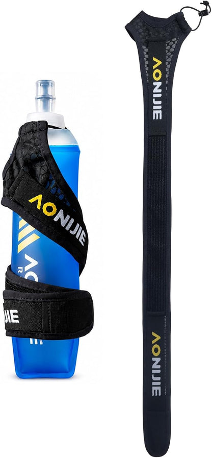 AONIJIE Handheld Water Bottle for Running, 500ml Soft Flask with Adjustable Grip-Free Strap, Lightweight BPA-Free Hydration Flask for Marathon, Running & Walking