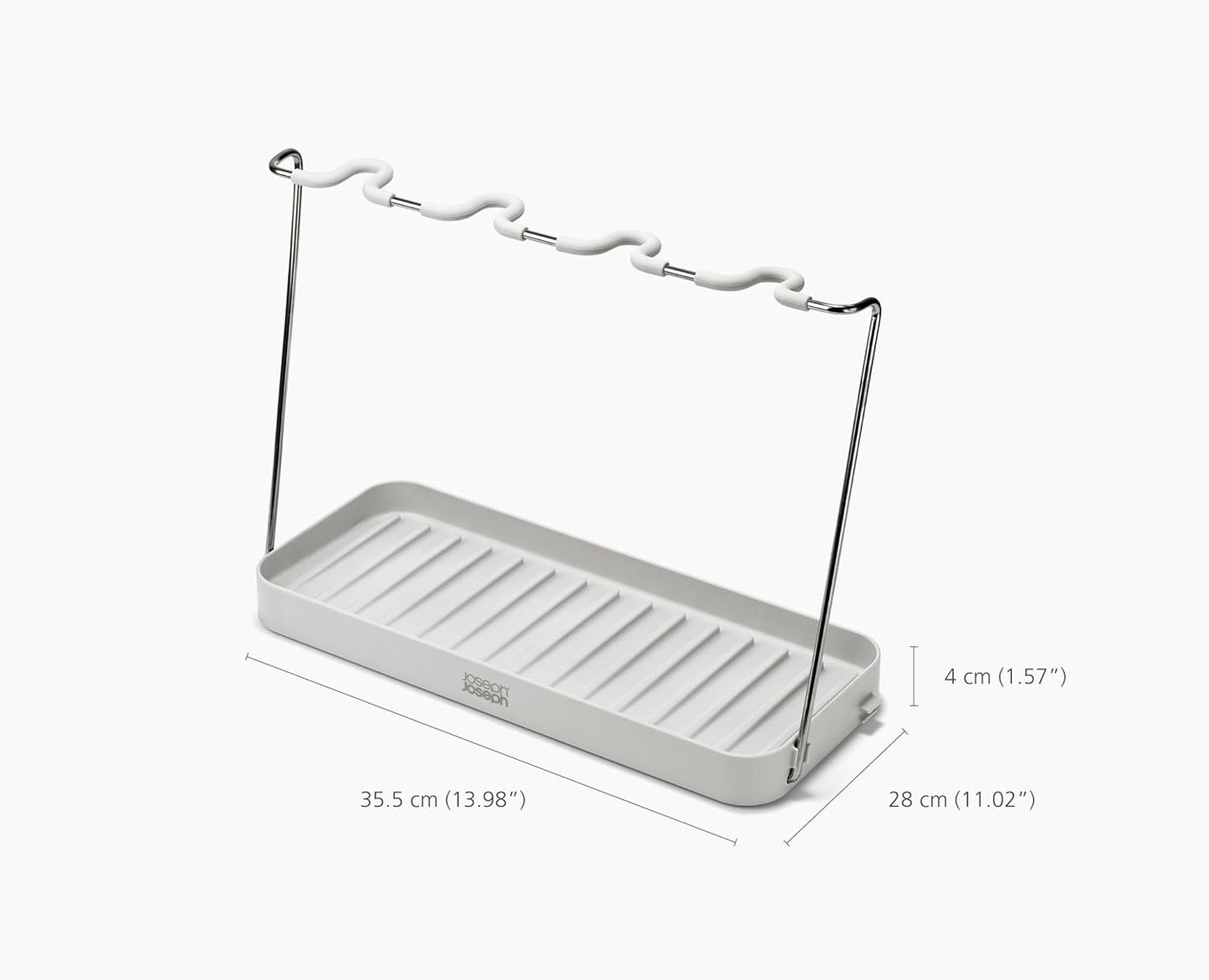 Joseph Joseph DrySmart Folding Water Bottle Drying Rack, Space-Saving Draining Board Organizer, Made from Recycled Plastic