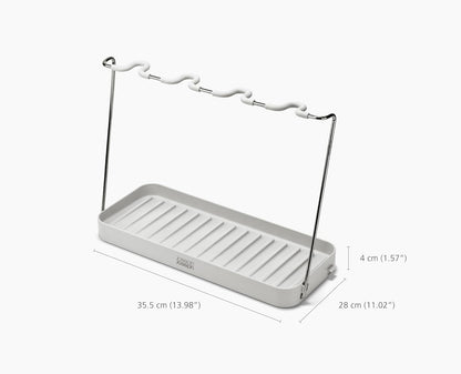 Joseph Joseph DrySmart Folding Water Bottle Drying Rack, Space-Saving Draining Board Organizer, Made from Recycled Plastic