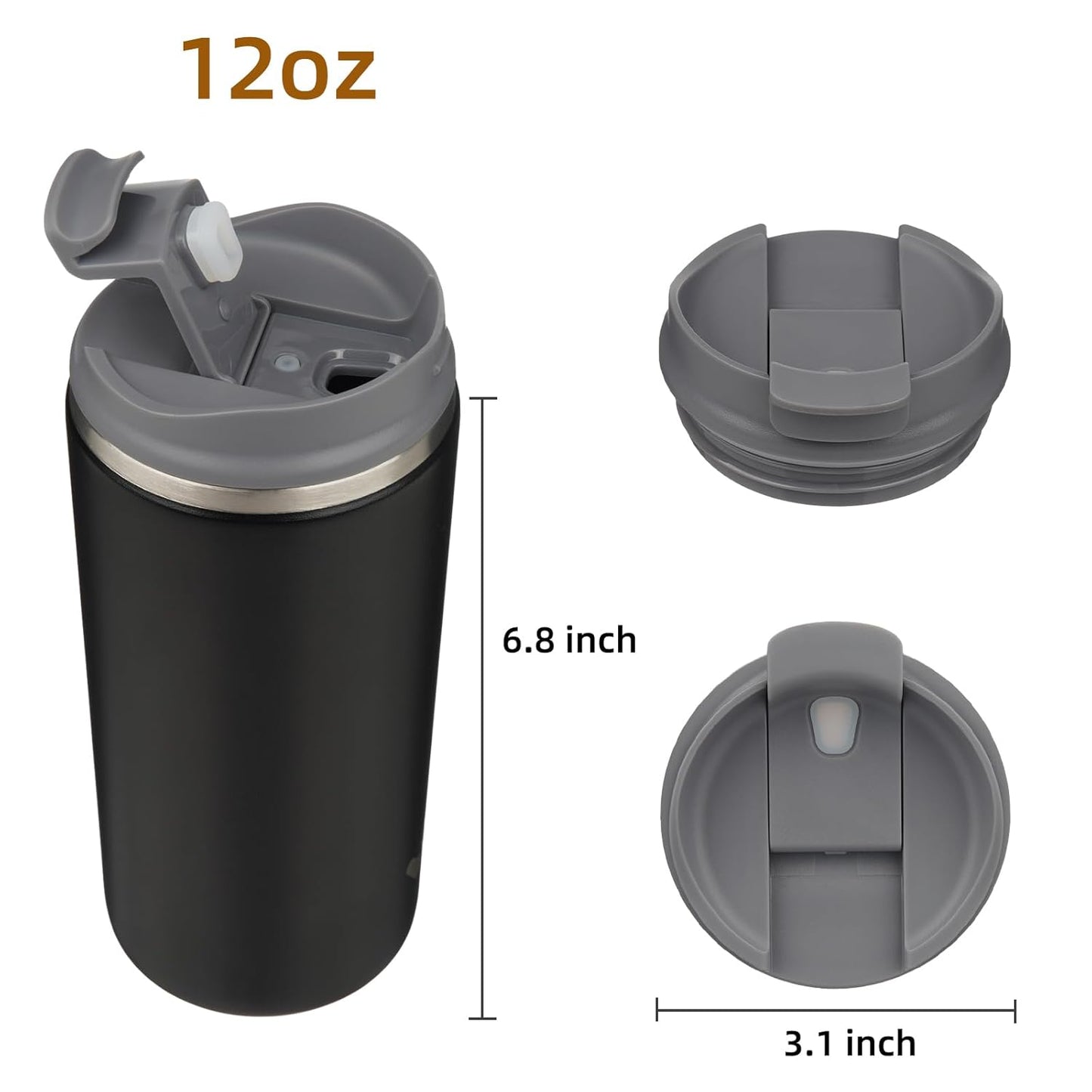 Konokyo Tumbler with Lid, 16 oz Travel Coffee Mug Double Wall Vacuum Stainless Steel Thermal Metal Cup Insulated Water Bottle,Navy Blue