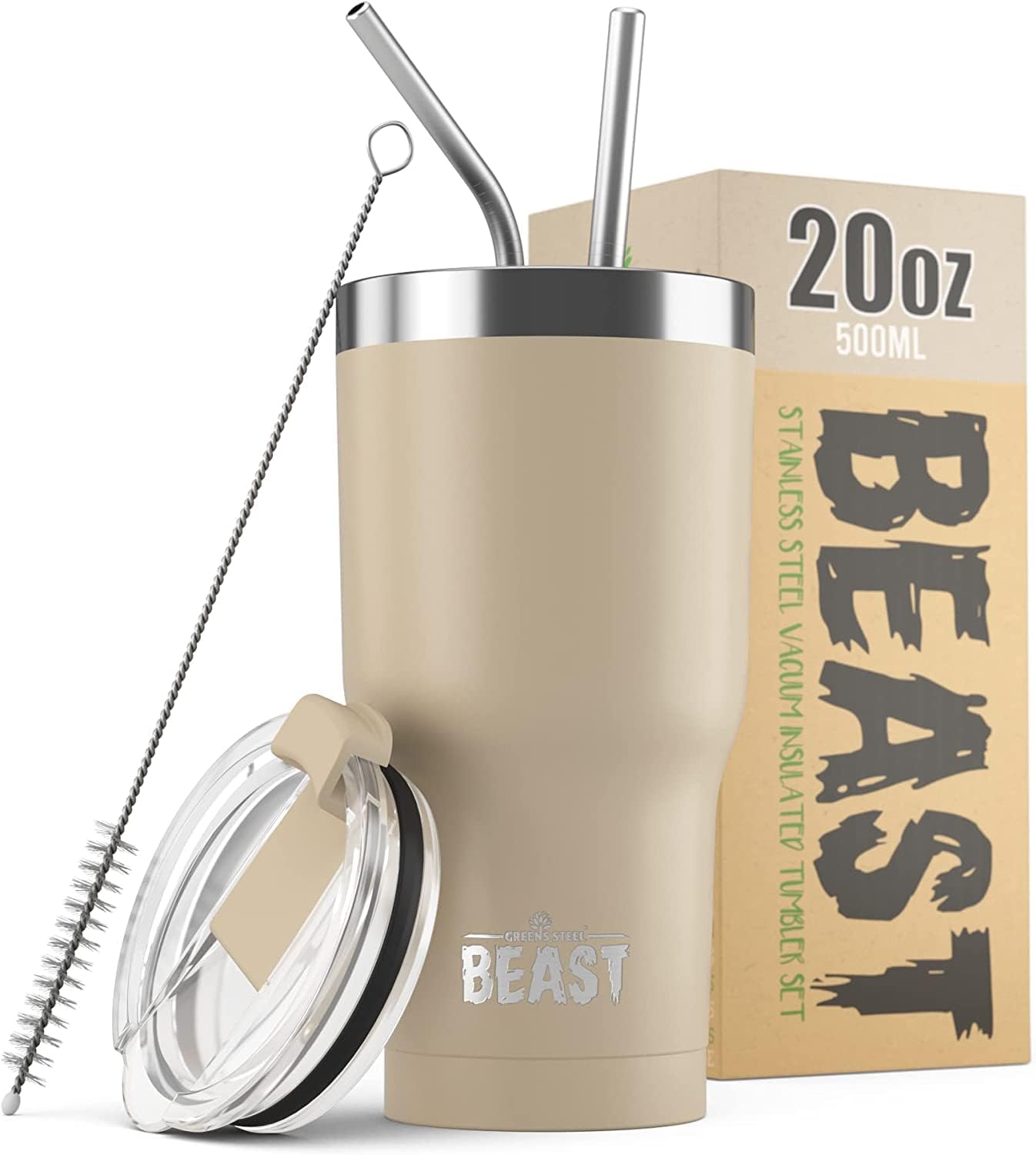 Beast 10 oz Tumbler Stainless Steel Vacuum Insulated Coffee Ice Cup Double Wall Travel Flask (Arctic White)