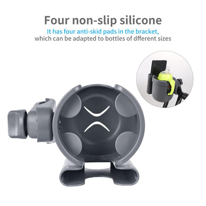 Suranew Universal Stroller Cup Holder, Adjustable Drink Holder with Phone Holder for Baby Stroller, Wheelchair, Walker, Bike, Scooter, Gifts for Family Member.