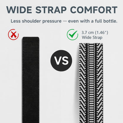 Water Bottle Holder with Strap, Neoprene Crossbody Carrier, Phone Pocket, 1.46" Wide Strap, Fits 24-40oz