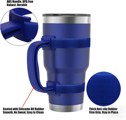 11 Colors Anti-Slip Adjustable Tumbler Cup Handle Fit 20 Oz to 44 Oz of YETI, RTIC, Ozark Trail, Simple Modern, SIC, SUNWILL, Tervis and More Brand Travel Tumbler Cup Mug NO Brand Limitid Black