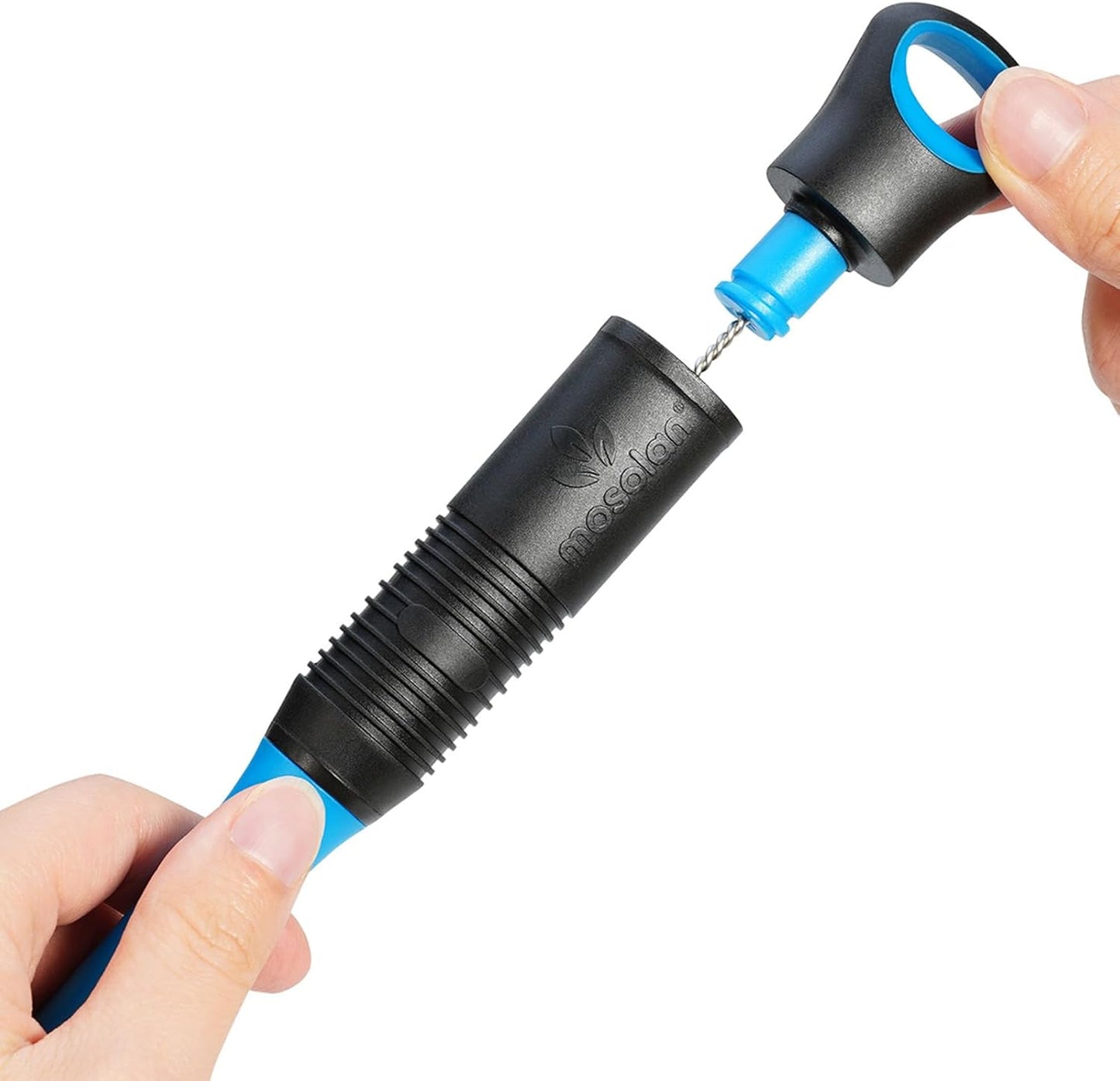 MOSOLAN 2-in-1 Water Bottle Brush and Straw Cleaner Brush, Long Handle Water Bottle Scrubbing Brush for Water Bottles, Glasswares, Mugs, Flasks, Tumblers and Kitchen Sink, Black, 1 Pack