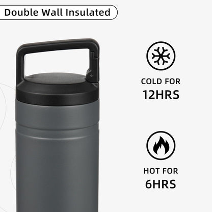 BJPKPK Insulated Water Bottle with 2 Lids,20 oz Double Wall Stainless Steel Vacuum Tumbler Travel Coffee Mug,Wide Mouth Thermal Cup,Haze Blue