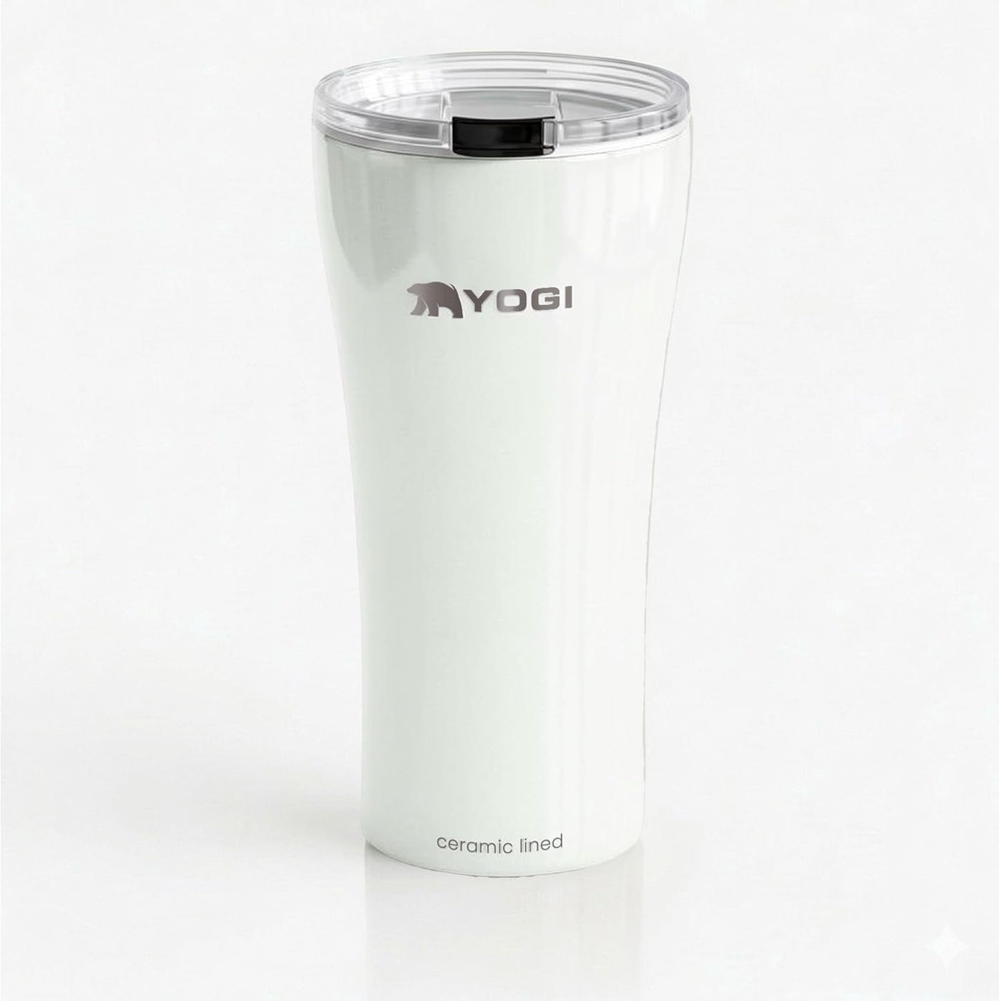 YOGI Ceramic Lined Metal Allergy Safe 16oz Coffee Tumbler with Leakproof Lid BPA Free Vacuum Insulated Stainless Steel Cupholder Friendly Travel Cup for Coffee and Water Sandstone