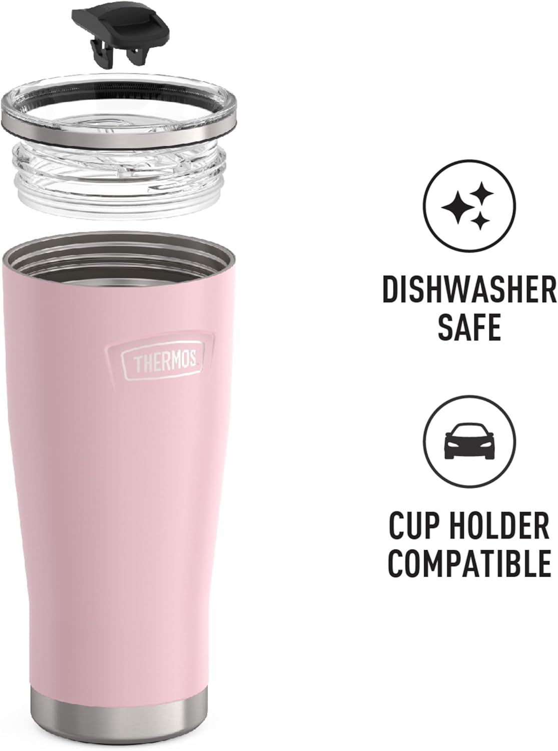 THERMOS ICON SERIES, Stainless Steel Tumbler with Slide Lock, 18 Ounce, Mystic Navy