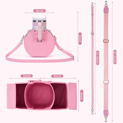 Stanley Purse Cup Holder for 40oz - Portable Crossbody Tumbler Bag with Strap, Water Bottle Carrier for Outdoor Travel